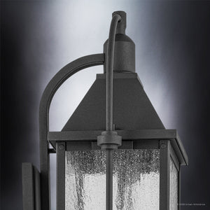 Urban Ambiance - Wall Sconce - UKC10044 Craftsman Outdoor Wall Sconce, 28.75''H x 12.5''W x 9.25''Dep, Textured Black Finish, Halbrook Collection - 