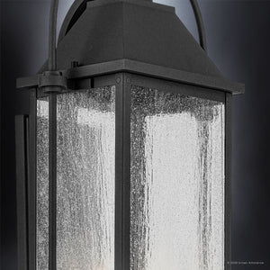 Urban Ambiance - Wall Sconce - UKC10044 Craftsman Outdoor Wall Sconce, 28.75''H x 12.5''W x 9.25''Dep, Textured Black Finish, Halbrook Collection - 