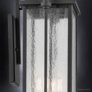 Urban Ambiance - Wall Sconce - UKC10044 Craftsman Outdoor Wall Sconce, 28.75''H x 12.5''W x 9.25''Dep, Textured Black Finish, Halbrook Collection - 