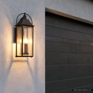 Urban Ambiance - Wall Sconce - UKC10045 Craftsman Outdoor Wall Sconce, 28.75''H x 12.5''W x 9.25''Dep, Olde Bronze Finish, Halbrook Collection - 