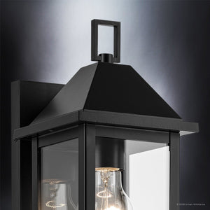Urban Ambiance - Wall Sconce - UKC10050 Farmhouse Outdoor Wall Sconce, 14''H x 5.75''W x 7''Dep, Black Finish, Colwyn Collection - 