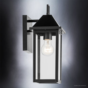 Urban Ambiance - Wall Sconce - UKC10050 Farmhouse Outdoor Wall Sconce, 14''H x 5.75''W x 7''Dep, Black Finish, Colwyn Collection - 