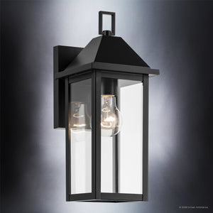 Urban Ambiance - Wall Sconce - UKC10050 Farmhouse Outdoor Wall Sconce, 14''H x 5.75''W x 7''Dep, Black Finish, Colwyn Collection - 
