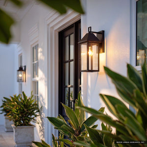 Urban Ambiance - Wall Sconce - UKC10050 Farmhouse Outdoor Wall Sconce, 14''H x 5.75''W x 7''Dep, Black Finish, Colwyn Collection - 