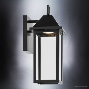 Urban Ambiance - Wall Sconce - UKC10051 Farmhouse Outdoor Wall Sconce, 14''H x 5.75''W x 7''Dep, Black Finish, Colwyn Collection - 