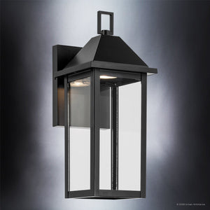 Urban Ambiance - Wall Sconce - UKC10051 Farmhouse Outdoor Wall Sconce, 14''H x 5.75''W x 7''Dep, Black Finish, Colwyn Collection - 