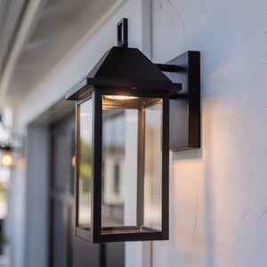 Urban Ambiance - Wall Sconce - UKC10051 Farmhouse Outdoor Wall Sconce, 14''H x 5.75''W x 7''Dep, Black Finish, Colwyn Collection - 