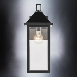 Urban Ambiance - Wall Sconce - UKC10054 Farmhouse Outdoor Wall Sconce, 16.75''H x 6.75''W x 8.25''Dep, Black Finish, Colwyn Collection - 