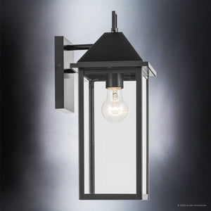 Urban Ambiance - Wall Sconce - UKC10054 Farmhouse Outdoor Wall Sconce, 16.75''H x 6.75''W x 8.25''Dep, Black Finish, Colwyn Collection - 