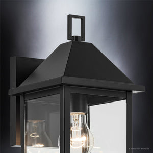Urban Ambiance - Wall Sconce - UKC10054 Farmhouse Outdoor Wall Sconce, 16.75''H x 6.75''W x 8.25''Dep, Black Finish, Colwyn Collection - 