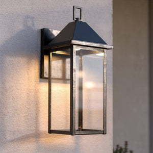 Urban Ambiance - Wall Sconce - UKC10055 Farmhouse Outdoor Wall Sconce, 16.75''H x 6.75''W x 8.25''Dep, Black Finish, Colwyn Collection - 