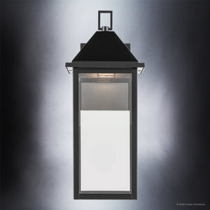 Urban Ambiance - Wall Sconce - UKC10055 Farmhouse Outdoor Wall Sconce, 16.75''H x 6.75''W x 8.25''Dep, Black Finish, Colwyn Collection - 