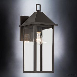 Urban Ambiance - Wall Sconce - UKC10056 Farmhouse Outdoor Wall Sconce, 16.75''H x 6.75''W x 8.25''Dep, Olde Bronze Finish, Colwyn Collection - 