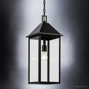Urban Ambiance - Pendant - UKC10062 Farmhouse Outdoor Pendant, 22''H x 9''W x 9''Dep, Black Finish, Colwyn Collection - 
