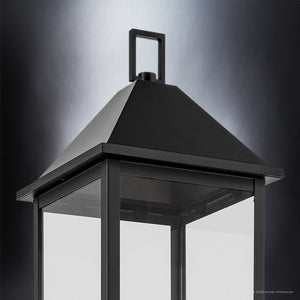 Urban Ambiance - Post Light - UKC10064 Farmhouse Outdoor Post Light, 25''H x 9''W x 9''Dep, Black Finish, Colwyn Collection - 