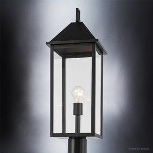 Urban Ambiance - Post Light - UKC10064 Farmhouse Outdoor Post Light, 25''H x 9''W x 9''Dep, Black Finish, Colwyn Collection - 