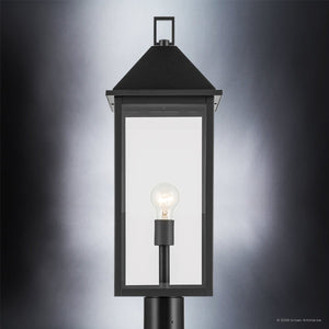 Urban Ambiance - Post Light - UKC10064 Farmhouse Outdoor Post Light, 25''H x 9''W x 9''Dep, Black Finish, Colwyn Collection - 