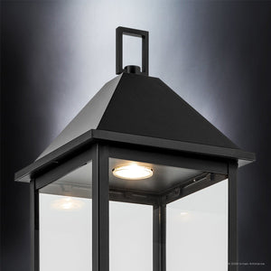 Urban Ambiance - Post Light - UKC10065 Farmhouse Outdoor Post Light, 25''H x 9''W x 9''Dep, Black Finish, Colwyn Collection - 