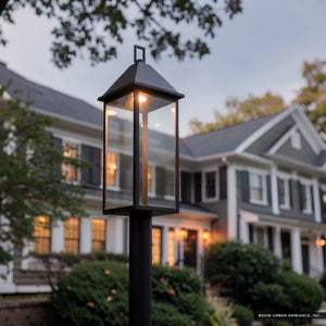 Urban Ambiance - Post Light - UKC10065 Farmhouse Outdoor Post Light, 25''H x 9''W x 9''Dep, Black Finish, Colwyn Collection - 