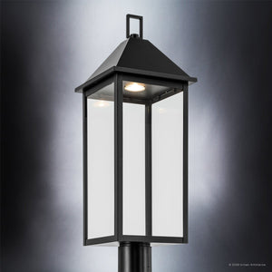Urban Ambiance - Post Light - UKC10065 Farmhouse Outdoor Post Light, 25''H x 9''W x 9''Dep, Black Finish, Colwyn Collection - 