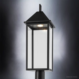Urban Ambiance - Post Light - UKC10065 Farmhouse Outdoor Post Light, 25''H x 9''W x 9''Dep, Black Finish, Colwyn Collection - 