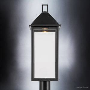 Urban Ambiance - Post Light - UKC10065 Farmhouse Outdoor Post Light, 25''H x 9''W x 9''Dep, Black Finish, Colwyn Collection - 