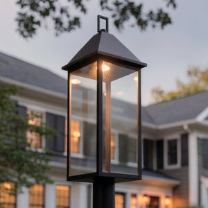 Urban Ambiance - Post Light - UKC10065 Farmhouse Outdoor Post Light, 25''H x 9''W x 9''Dep, Black Finish, Colwyn Collection - 