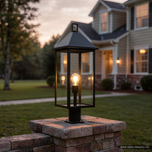 Urban Ambiance - Post Light - UKC10066 Farmhouse Outdoor Post Light, 25''H x 9''W x 9''Dep, Olde Bronze Finish, Colwyn Collection - 