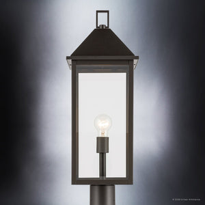 Urban Ambiance - Post Light - UKC10066 Farmhouse Outdoor Post Light, 25''H x 9''W x 9''Dep, Olde Bronze Finish, Colwyn Collection - 