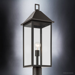Urban Ambiance - Post Light - UKC10066 Farmhouse Outdoor Post Light, 25''H x 9''W x 9''Dep, Olde Bronze Finish, Colwyn Collection - 