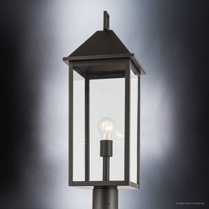 Urban Ambiance - Post Light - UKC10066 Farmhouse Outdoor Post Light, 25''H x 9''W x 9''Dep, Olde Bronze Finish, Colwyn Collection - 