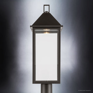 Urban Ambiance - Post Light - UKC10067 Farmhouse Outdoor Post Light, 25''H x 9''W x 9''Dep, Olde Bronze Finish, Colwyn Collection - 