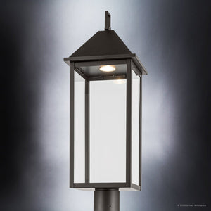 Urban Ambiance - Post Light - UKC10067 Farmhouse Outdoor Post Light, 25''H x 9''W x 9''Dep, Olde Bronze Finish, Colwyn Collection - 