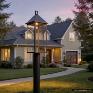 Urban Ambiance - Post Light - UKC10067 Farmhouse Outdoor Post Light, 25''H x 9''W x 9''Dep, Olde Bronze Finish, Colwyn Collection - 