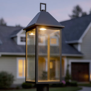 Urban Ambiance - Post Light - UKC10067 Farmhouse Outdoor Post Light, 25''H x 9''W x 9''Dep, Olde Bronze Finish, Colwyn Collection - 