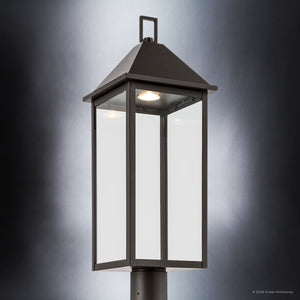 Urban Ambiance - Post Light - UKC10067 Farmhouse Outdoor Post Light, 25''H x 9''W x 9''Dep, Olde Bronze Finish, Colwyn Collection - 