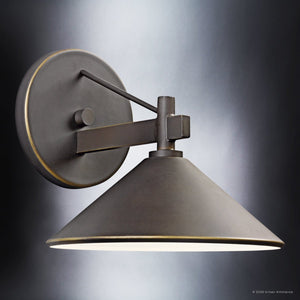 Urban Ambiance - Wall Sconce - UKC10071 Industrial Outdoor Wall Sconce, 7.5''H x 8''W x 9.25''Dep, Olde Bronze Finish, Fairmont Collection - 