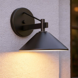 Urban Ambiance - Wall Sconce - UKC10072 Industrial Outdoor Wall Sconce, 9.25''H x 10''W x 11.25''Dep, Black Finish, Fairmont Collection - 
