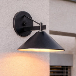 Urban Ambiance - Wall Sconce - UKC10074 Industrial Outdoor Wall Sconce, 10''H x 12''W x 13''Dep, Black Finish, Fairmont Collection - 
