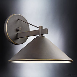 Urban Ambiance - Wall Sconce - UKC10075 Industrial Outdoor Wall Sconce, 10''H x 12''W x 13''Dep, Olde Bronze Finish, Fairmont Collection - 