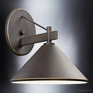 Urban Ambiance - Wall Sconce - UKC10075 Industrial Outdoor Wall Sconce, 10''H x 12''W x 13''Dep, Olde Bronze Finish, Fairmont Collection - 