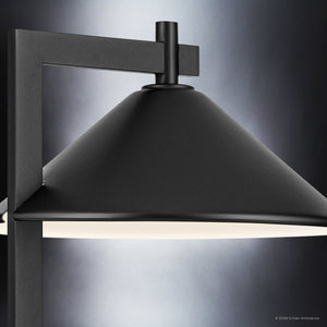 Urban Ambiance - Post Light - UKC10076 Industrial Outdoor Post Light, 16''H x 12''W x 12''Dep, Black Finish, Fairmont Collection - 