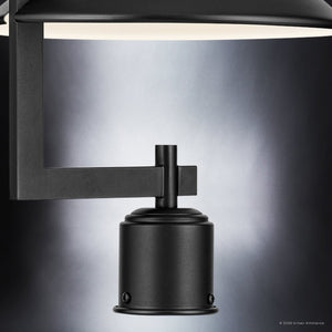 Urban Ambiance - Post Light - UKC10076 Industrial Outdoor Post Light, 16''H x 12''W x 12''Dep, Black Finish, Fairmont Collection - 