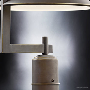 Urban Ambiance - Post Light - UKC10077 Industrial Outdoor Post Light, 16''H x 12''W x 12''Dep, Olde Bronze Finish, Fairmont Collection - 