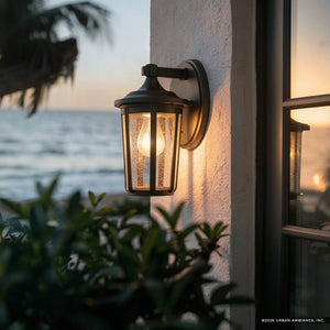 Urban Ambiance - Wall Sconce - UKC10080 Luxe Industrial Outdoor Wall Sconce, 11''H x 6''W x 7''Dep, Black Finish, Umberly Collection -