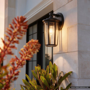 Urban Ambiance - Wall Sconce - UKC10082 Luxe Industrial Outdoor Wall Sconce, 14.5''H x 7.5''W x 8.75''Dep, Black Finish, Umberly Collection -