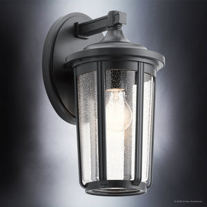 Urban Ambiance - Wall Sconce - UKC10082 Luxe Industrial Outdoor Wall Sconce, 14.5''H x 7.5''W x 8.75''Dep, Black Finish, Umberly Collection -