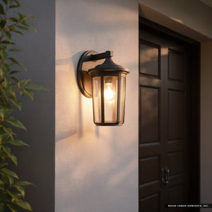 Urban Ambiance - Wall Sconce - UKC10083 Luxe Industrial Outdoor Wall Sconce, 14.5''H x 7.5''W x 8.75''Dep, Olde Bronze Finish, Umberly Collection -