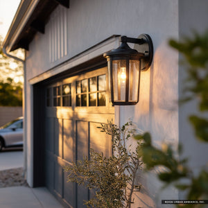 Urban Ambiance - Wall Sconce - UKC10084 Luxe Industrial Outdoor Wall Sconce, 17.25''H x 9''W x 10.25''Dep, Black Finish, Umberly Collection -