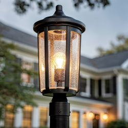 Urban Ambiance - Post Light - UKC10086 Luxe Industrial Outdoor Post Light, 19.25''H x 9''W x 9''Dep, Black Finish, Umberly Collection -